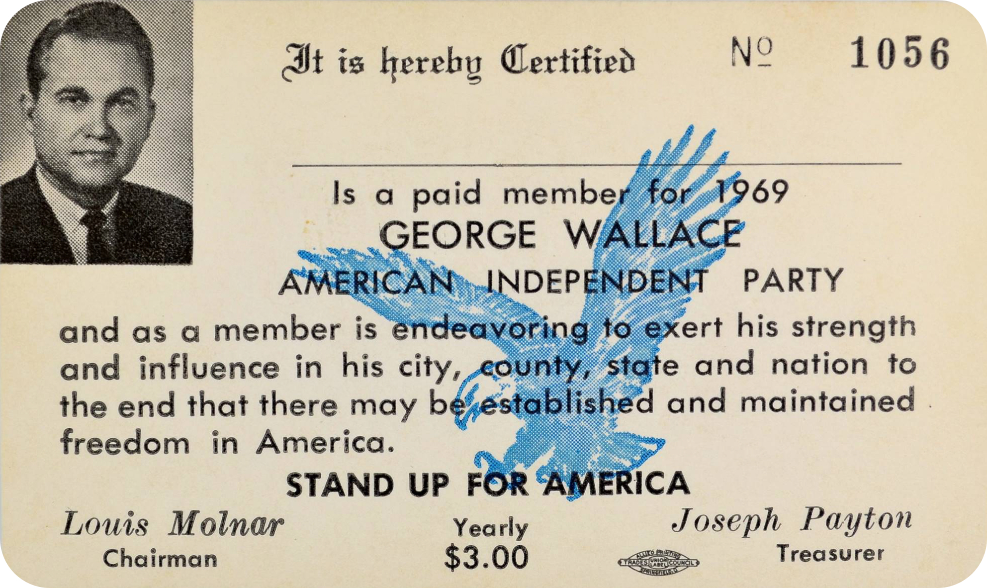 Segregationist George Wallace ran for president on the American Independent Party ticket. (oldpoliticals.com)