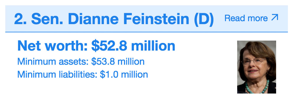 Dianne Feinstein - How many millionaires does California send to